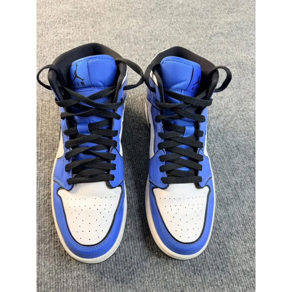 Nike Air Jordan 1 Mid SE Signal Blue Black White Men 9.5 DD6834-402